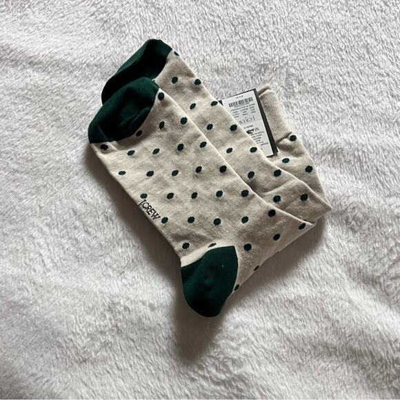J.Crew Men’s Gray and Green Dot Socks NWT OS - Picture 3 of 10